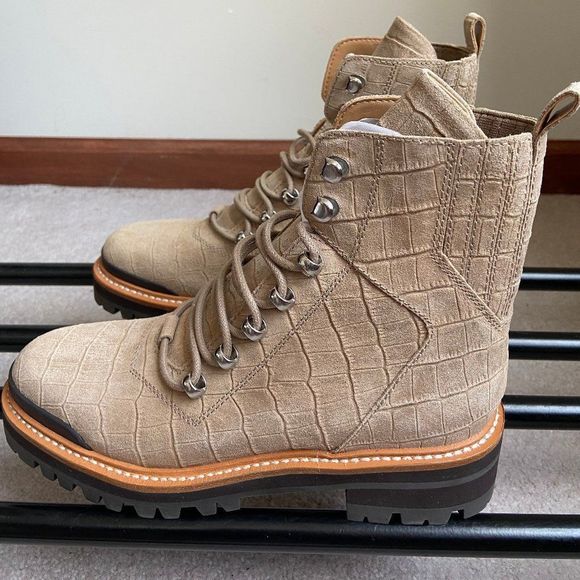 MARC FISHER Women Izzie 2 Leather Combat Hiking Boots - NEW NWOB - Picture 3 of 8